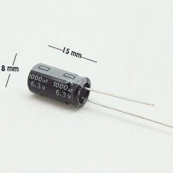 Capacitor electrolítico 1000uF 6.3V