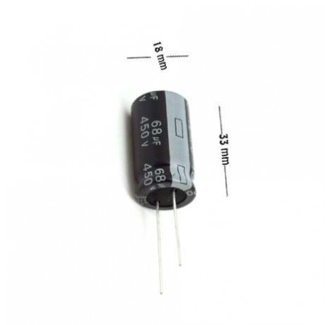 Capacitor electrolítico 68uF 450V
