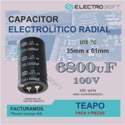 Capacitor electrolítico 6800uF 100V