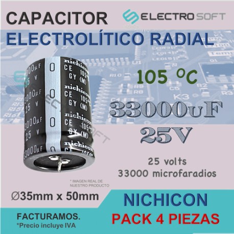 Capacitor electrolítico 33000uF 25V